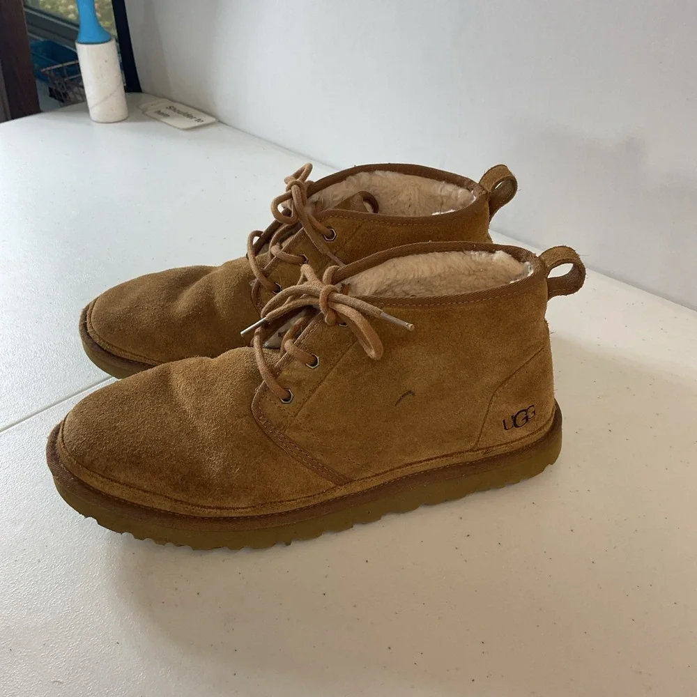 UGG Neumel Suede Men's Boots Sherpa Lined Chestnut Sz 12 US EU 45 Casual